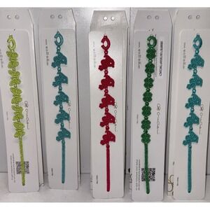 5 CRUCIANI‎ Boho Butterfly Flower Parrot Macrame Woven Bracelets Italy NWT